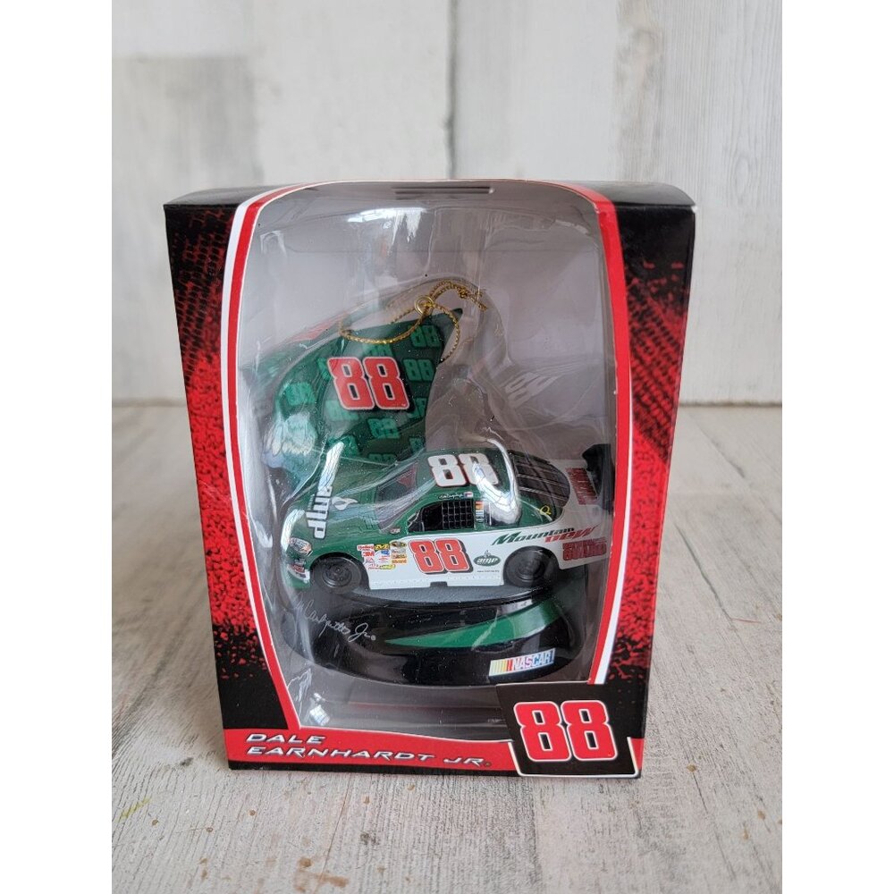 Trevco 88‎ green car Dale Earnhardt Jr NASCAR ornament Xmas